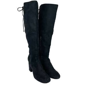 Kenneth Cole Reaction Women's Corie Lace Heeled Boots Black Suede Size 9B